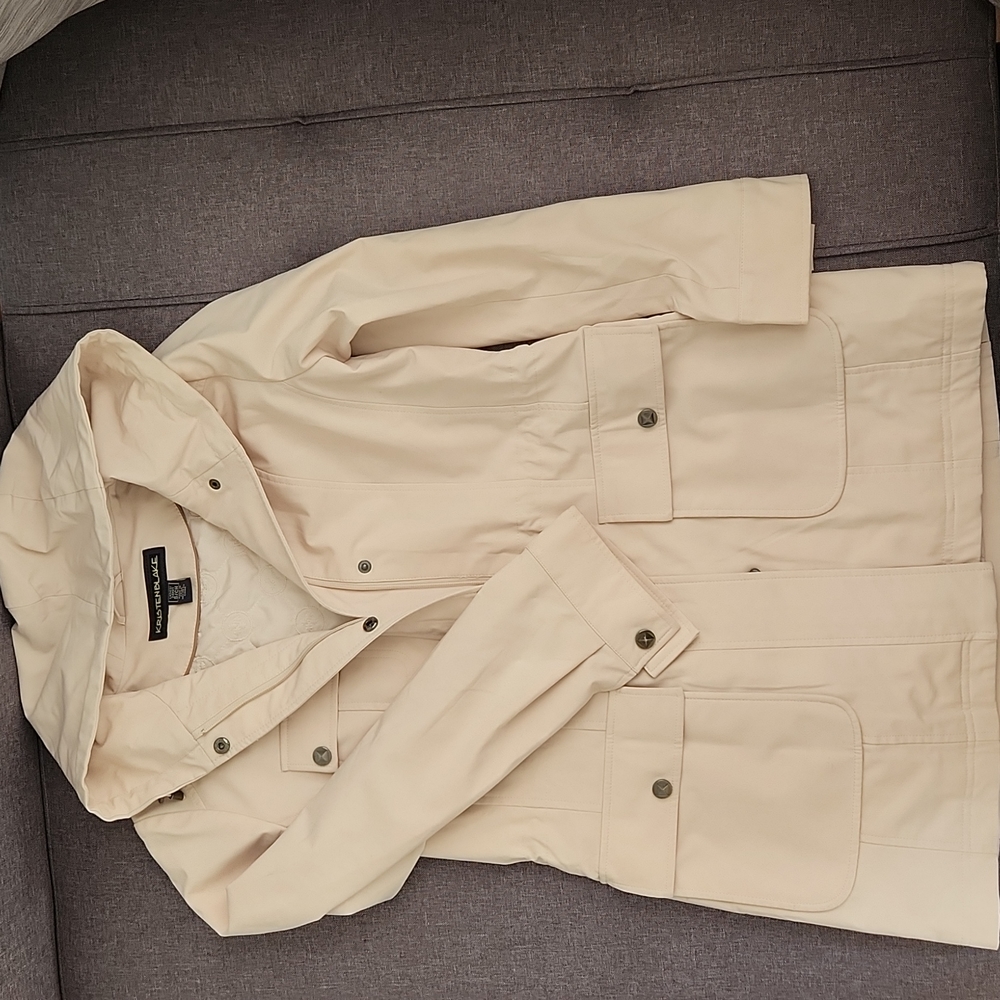 Hooded Kristenblake long beige jacket